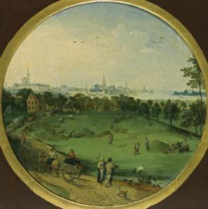 GRIMMER Abel 1560-1619,A SUMMER LANDSCAPE WITH PEASANTS HARVESTING WITH A,Sotheby's GB 2012-07-04