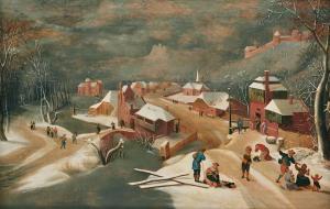 GRIMMER Jacob,A winter landscape with the Massacre of the innoce,Uppsala Auction 2023-12-12