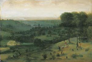 GRIMMER Jacob 1525-1590,An extensive wooded landscape with huntsmen, a pea,Christie's GB 2003-09-02