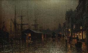 GRIMSHAW Arthur Edmund 1868-1913,The dockside by night, Glasgow,1895,Bonhams GB 2022-09-21
