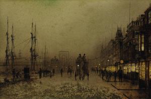 GRIMSHAW John Atkinson 1836-1893,Glasgow docks, at twilight,Christie's GB 2023-12-14