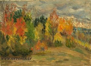 grinfelde milda 1881-1966,Autumn landscape,Antonija LV 2009-11-07