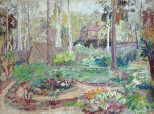 grinfelde milda 1881-1966,Garden Landscape,1943,Antonija LV 2014-11-29