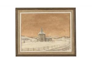 GRINLING Anthony Gibbons 1896-1982,Church in a Winter landscape,1975,Bonhams GB 2011-06-07