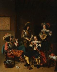 GRISEE Louis Joseph,Compagnie élégante de fumeurs et musiciens,1845,Millon & Associés 2016-10-28