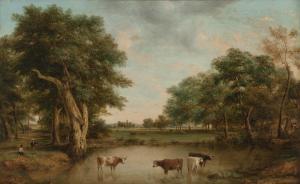 GRITTEN Henry C 1818-1873,Landscape,1866,Leonard Joel AU 2023-06-27