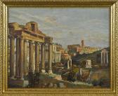 GRITTI Giacomo 1819-1891,view of Rome,Pook & Pook US 2014-09-10