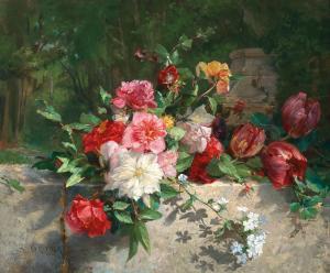 GRIVOLAS Antoine 1843-1902,Roses and Tulips,Palais Dorotheum AT 2022-12-12