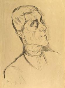 GROßMANN Rudolf 1882-1941,"Portraitof a Man with Eyes Closed",New Orleans Auction US 2011-06-04