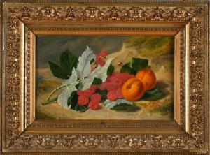 GROBON Anthelme Eugène 1820-1878,Framboises et abricots,Conan-Auclair FR 2024-03-09