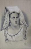 GROBON Jean Michel 1770-1853,Portrait de femme,Le Calvez FR 2011-02-06