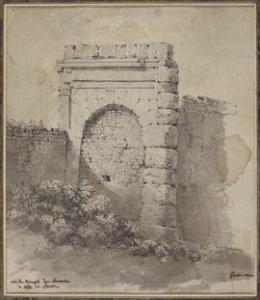 GROBON Jean Michel 1770-1853,Ruine d'un Arc de triomphe en Savoie,1842,Etienne de Baecque 2021-11-29