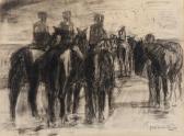 GROENESTEIN Jan 1919-1971,Riders on horseback on the beach,Glerum NL 2011-12-05