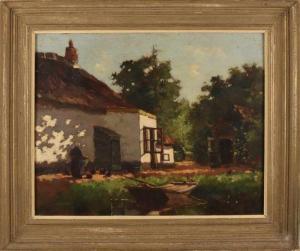 GROENEVELD Cornelis 1882-1952,Farm with farmer's wife and punt,Twents Veilinghuis NL 2019-10-04