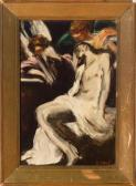 GROLL Henriette 1910-1996,Christ mort soutenu par des anges, d'après le Tint,1930,Sadde 2014-10-30