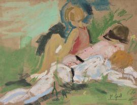 GROLL Henriette 1910-1996,La sieste en plein air,Art Valorem FR 2022-01-17