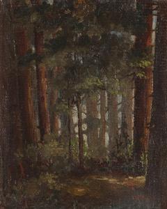 Grolle Charles David 1878,Redwood forest interior,John Moran Auctioneers US 2018-08-21