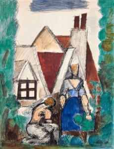 GROMAIRE Marcel,Deux paysannes au jardin,1931,Artcurial | Briest - Poulain - F. Tajan 2024-04-04