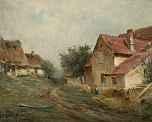 GRONDARD Philippe 1800-1900,Dorfweg mit Bauernhäusern und Personenstaffage,Fischer CH 2009-06-10