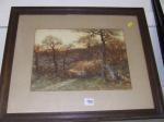 Grone Ferdinand E. 1845-1940,Sunset over woodland with a man by a ca,Sworders incorporating Olivers 2009-05-07