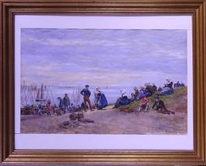 GROS Lucien Alphonse 1845-1913,Paysage animé de pêcheurs bretons,1893,Monsantic BE 2021-03-07
