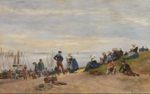 GROS Lucien Alphonse,Retour de pêche, bretonnes à la couture,1893,Thierry-Lannon 2021-05-08