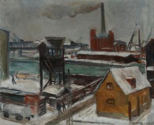GROSELL Anne Margrethe 1909-1999,Harbour view,Bruun Rasmussen DK 2021-03-30