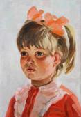 GROSHEW NIKOLAJ ANDREJEW 1933,Portret van een meisje met strik,Bernaerts BE 2012-03-26