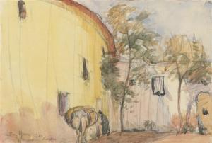 GROSS Anthony 1905-1984,Outside the bullring, Ronda, Spain,Christie's GB 2008-07-08