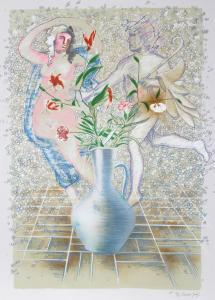 GROSS Rainer 1951,Lilies, Carnations & Stones,1980,Ro Gallery US 2022-04-12
