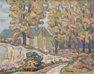 GROSSMAN Joseph B 1889-1979,Barn in the Autumn Landscape,Nadeau US 2021-07-17