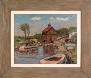 GROSSMAN Joseph B 1889-1979,harbor scene,Pook & Pook US 2008-11-21