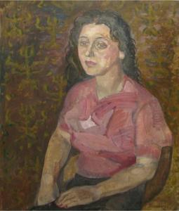 GROSSMAN Margareta 1904-1945,TNĂRĂCU BLUZĂ ROZ,1937,GoldArt RO 2011-06-23