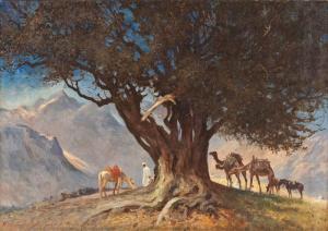 GROTEMEYER Fritz 1864-1947,Resting under a tree at Dschebel Musa (Sinai,Hargesheimer Kunstauktionen 2019-03-16