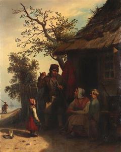 GROTHE Christian,A fisherman\’s family outside their house,1847,Palais Dorotheum 2019-01-28