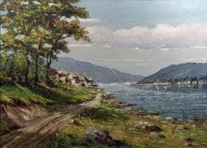 GROTTI 1900-1900,Italian Lake Scene,Canterbury Auction GB 2012-02-14