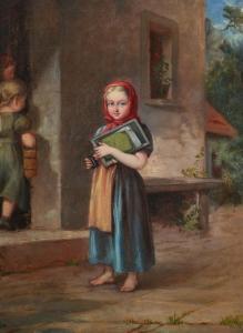 GROVE Margaret 1800-1800,YOUNG GIRL WITH SCHOOL WORK,1868,Sloans & Kenyon US 2009-04-24