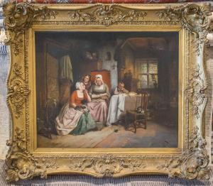 GROVER Jeanette Elisabeth,interior scene with woman reading,1843,Lots Road Auctions GB 2020-08-02