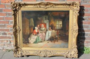 GROVER Jeanette Elisabeth,interior scene with woman reading,1843,Henry Adams GB 2019-10-09