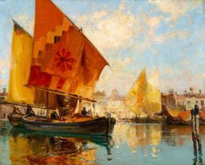 GROVER Oliver Dennett 1861-1927,Fishing Boats,1909,Hindman US 2023-10-20
