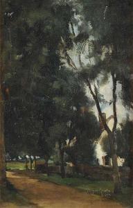 GROVER Oliver Dennett 1861-1927,TREES BY THE PATH,Ross's Auctioneers and values IE 2021-01-27