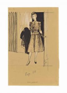 GRUAU Rene 1909-2004,A MOLYNEUX DRESS DESIGN FOR FEMINA,1947,Christie's GB 2014-10-28