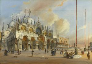 GRUBACS Carlo 1801-1878,VENICE, A VIEW OF SAINT MARK’’S BASILICA,Sotheby's GB 2016-01-28