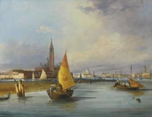 GRUBACS Carlo 1801-1878,VENICE, A VIEW OF THE BACINO DI SAN MARCO WITH THE,1850,Sotheby's 2016-01-28