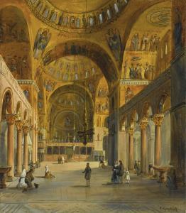 GRUBACS Carlo 1801-1878,VENICE, THE INTERIOR OF SAINT MARK’’ S BASILICA,Sotheby's GB 2016-01-28