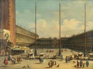 GRUBACS Giovanni 1829-1919,Vue de la Piazza San Marco,1850,Dogny Auction CH 2023-11-28