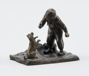 GRUBER FRANZ 1878-1945,A boy and his dog,Eldred's US 2019-06-13