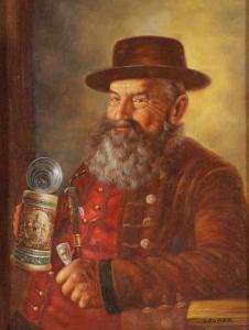 GRUBER Wolfgang 1911,Bauer mit Bier und Pfeife,Kastern DE 2018-09-22