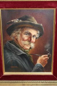 GRUBER Wolfgang,portraits of Tyrolean gentlemen smoking pipes,Lawrences of Bletchingley 2020-10-23