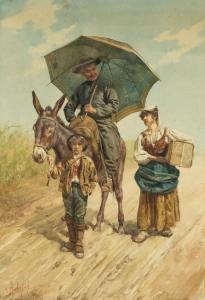 GRUBICY DE DRAGON Vittore 1851-1920,Peasant Family,Cottone US 2021-05-07